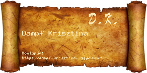 Dampf Krisztina névjegykártya